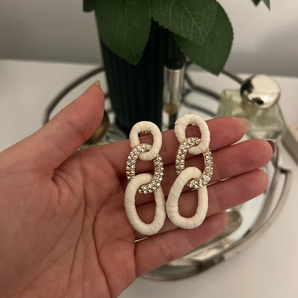 Anthropologie dangling white earrings